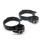 ViolentDelights Thigh and Wrist Restraints Black Leather