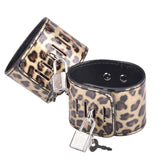 Wild Leopard Wrist and Ankle Cuffs with Hogtie