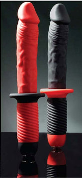Mr. E and Mr. Z 7 Inch Silicone 10 Speed Vibrator Red