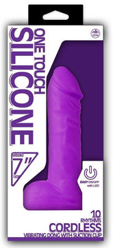 One Touch Silicone 7" Vibrator Purple