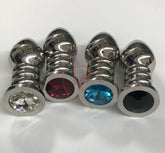 Ribbler Metal Jeweled Anal Plug Large Rose Quartz