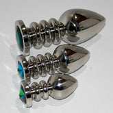 Ribbler Metal Jeweled Medium Butt Plug Green