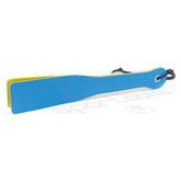 Spartacus Latigo Leather Slapper - Vibrant Blue & Yellow Design