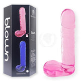Spartacus Realistic Borosilicate Glass Dildo with Testicles - 8.5 Inches