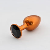 Rosebuds Orange Aluminium Butt Plug With Gem Medium