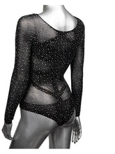 Radiance Plus Size Long Sleeve Mesh Bodysuit And Thong