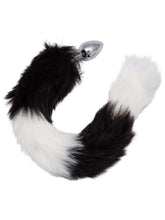 Running Wild Black and White Metallic Anal Probe with Long Tail