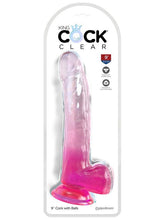King Cock Clear 9 Inch Cock with Balls