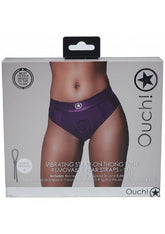 Ouch! Vibrating Strap-on Thong with Removable Butt Straps - M/L