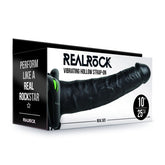 REALROCK Vibrating Hollow Strap-On - 24.5 cm Pleasure Boost