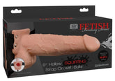 Fetish Fantasy 9 inch Hollow Squirting Strap-On with Balls