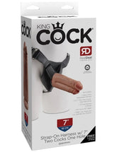 King Cock Strap-On Two Cocks One Hole 7 Inch Realistic Cock