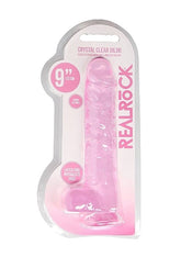 Realrock Crystal Clear Dildo with Balls 9 inch