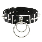 BDSM Spiked Collar PVC With Pendant