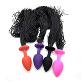 Faux Horsetail Silicone Anal Plug Small