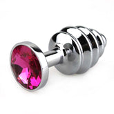 Ribbed Anal Rocket Plug Gemmed