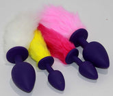 Rabbit Faux Tail Silicone Butt Plug Medium