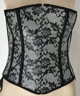 Black and Silver Floral Corset