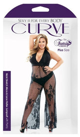 Curve Nicki Stretch Lace Halter Jumpsuit