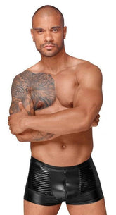 Decadence Powerwetlook Men's Shorts with Decorative PVC Pleats