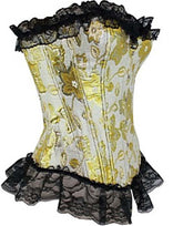 Gold and Black Floral Corset & G-String
