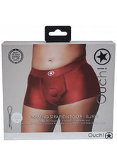 Ouch! Radiant Red Vibrating Strap-on Boxer