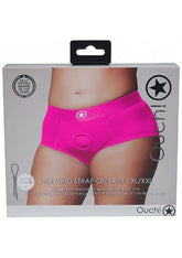 Ouch! Pleasure-Enhancing Vibrating Strap-on Brief - Pink