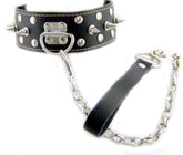 BDStyle Evil Bondage - Spiked Leather Collar with Lead