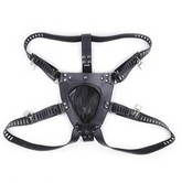 Faux Leather Male Chastity Pants