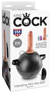 King Cock Vibrating Mini Sex Ball with 6 Inch Dildo Flesh