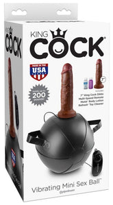 King Cock Vibrating Mini Sex Ball with 7 Inch Dong Brown