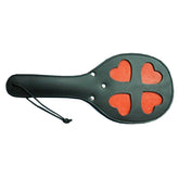 Leather Spanking Paddle with Red Hearts