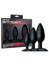 Nexus BUTT PLUG TRIO 3 Size Solid Silicone Butt Plug Black
