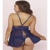 Seven Til Midnight Wondrous Babydoll Set Navy