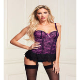 Baci Bustier And G-string Set Purple