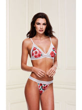 Baci White Floral and Lace Bra Set With Open Back Panty