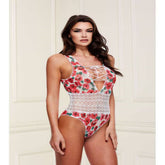 Baci White Floral and Lace Teddy For Womens