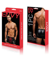 Envy Lace Up Wetlook Trunks Large/XL Black/Red