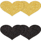 NS Novelties Pretty Glitter Hearts Shape Nipple Pasties 2 Pair