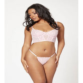 Seven Til Midnight 2 Piece Bustier And Thong Panty Set Pink
