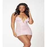 Seven Til Midnight 2 Piece Slim Fit Chemise And Thong Panty Set Pink