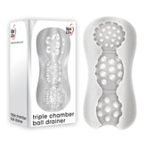 Adam and Eve Triple Chamber Ball Drainer Male Masturbator Sleeve Clear