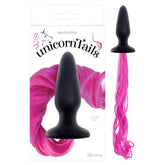 NS Novelties Unicorn Tails Black Butt Plug with Pink Pony Tail