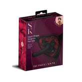 Secret Kisses ROSEGASM Heart Shaped Strap On Harness With 5 Inch Dildo Red/Black