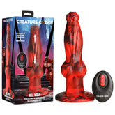 XR Brands Creature Cocks Hell Wolf USB Rechargeable Thrusting Fantasy Dildo Red 22cm