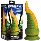 XR Brands Creature Cocks Monstropus 2.0 Vibrating Tentacled Monster Silicone Dildo Green/Yellow