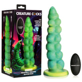 XR Brands Creature Cocks Squirmer Thrusting and Vibrating Fantasy Dildo Green 22.3cm