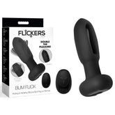 XR Brands Inmi Flickers Bum Flick Flicking & Vibrating Butt Plug With Remote Black