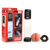 XR Brands Size Matters Sucking and Rechargeable Mens Penis Pump Clear