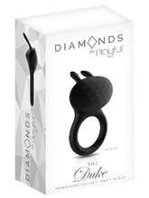 Playful Diamonds The Duke Rechargeable Cock Ring with Rabbit Tickler Black